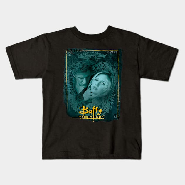 Buffy the Vampire Slayer Buffy and Angel Kids T-Shirt by defreitasysou